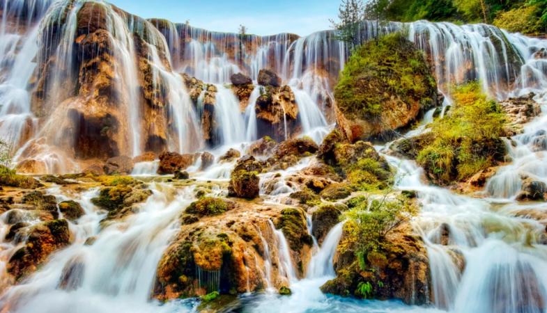 Jiuzhaigou National Park Waterfall 